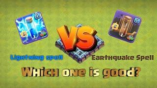 Lightning Spell vs Earthquake Spell Which one is good || #clashofclans #coc #supercell