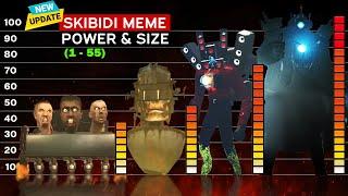 Skibidi Toilet 1-55 ALL Seasons | Skibidi Toilet Characters Power & Size Comparison