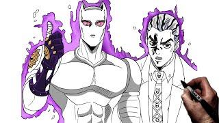 How To Draw Killer Queen & Kira | Step By Step | JoJo's Bizarre Adventure