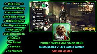 ZOMBIE SNIPER WAR 3 MOD MENU 1.491 UNLIMITED MONEY, GOLD, FIRE RATE | NEW UPDATE!!