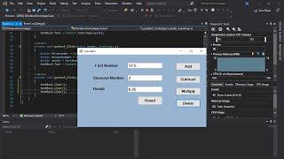 Calculate two numbers in windows form application visual studio 2019