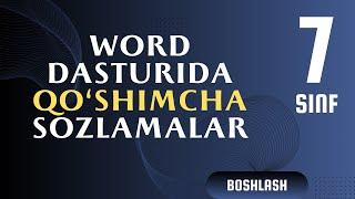 1 bob 8 mavzu  Word dasturida qo‘shimcha sozlamalar