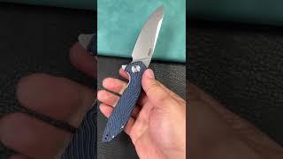 KUBEY KU117 Nova Liner Lock Flipper Folding Pocket Knife blue&black Damascus G10Handle BeadblastedD2