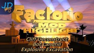 Factorio Mod Highlight - Cliff Deconstruct, Bot Landfill & Explosive Excavation