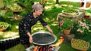 Harvesting Green Walnuts in the Village and Making Fresh Walnut Jam! Azerbaijan Rural Life