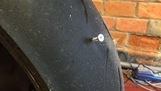 How to use a motorcycle tyre repair kit.