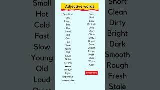 Adjective words | Basic english. #shorts #englishspeaking