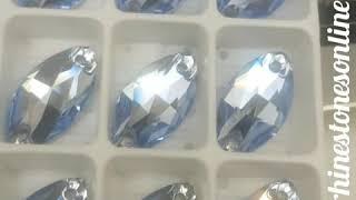Preciosa Light Sapphire Navettes from Rhinestones Online