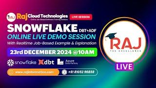 Snowflake+DBT+ADF+SQL  Demo Online Job-Based Training - SaiSri 10+ years of exp from RajCloudTech