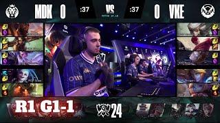 MDK vs VKE - Game 1 | Day 1 LoL Worlds 2024 Play-Ins | Mad Lions KOI vs Viking Esports G1 Full