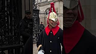 'Good Morning' - King's Guard Greets Tourists at Horse Guards!