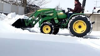 Playing Around In The Snow With A John Deere 4105 41HP Compact Tractor