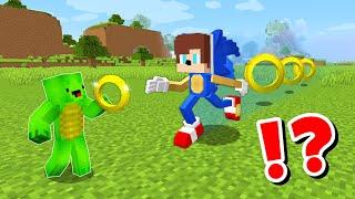 JJ and Mikey become SONIC THE HEDGEHOG CHALLENGE in Minecraft / Maizen Minecraft