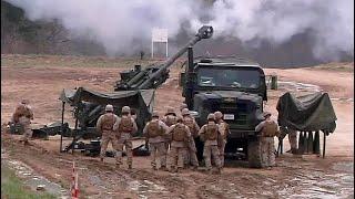 Marines Fire 120mm Mortar & M777 Howitzer