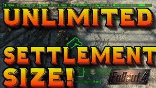 Fallout 4: UNLIMITED SETTLEMENT SIZE! - (How To Build HUGE Settlements!)