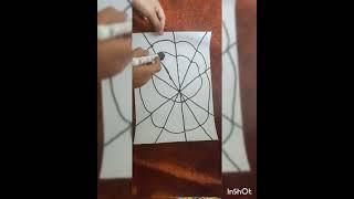 web illusion of spider drawing