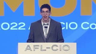 Joshua Kleiman, OPEIU 153 - Wesleyan Union of Student Employees, Speaks at 2022 AFL-CIO Convention