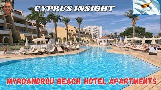 MyroAndrou Beach Hotel Apart. Pernera Cyprus, Full Tour Including Room