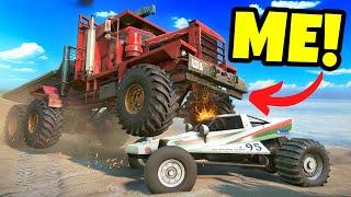 I Destroyed My Friends Buggy with My MONSTER TRUCK in Snowrunner Mods Multiplayer!