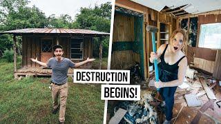 CRAZY UPDATE  We’re Renovating Our Creepy Abandoned TINY HOUSE!?