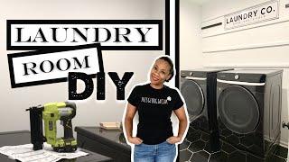 DIY Laundry Room MAKEOVER & Update | Accent Wall Under $30