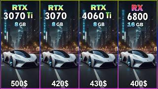 RX 6800 vs RTX 3070 Ti vs RTX 3070 vs RTX 4060 Ti  comparison in 50 games at 1440P