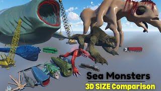 Biggest Sea Monster Size Comparison 2024 || Bloop vs El Gran Maja Size Comparison 3D