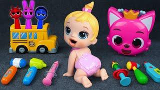 95 Minutes Satisfying Pinkfong Doctor Collection, Unboxing Sprunki Ambulance | Tina Unboxing Toys