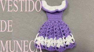 PASO A PASO PARA TEJER VESTIDO DE MUNECA A CROCHET