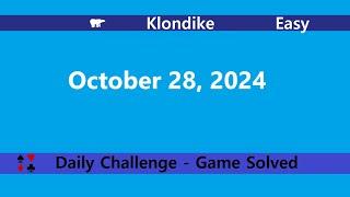 Microsoft Solitaire Collection | Klondike Easy | October 28, 2024 | Daily Challenges