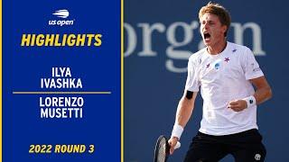 Ilya Ivashka vs. Lorenzo Musetti Highlights | 2022 US Open Round 3