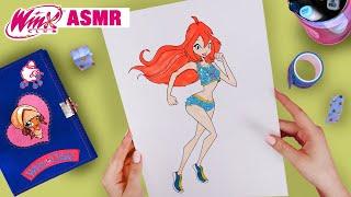 Winx Club - ASMR | Coloring Bloom and Stella at Olympics Games with Colorful Markers