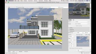 How to do a photo rendering of a house plan in Archicad 25