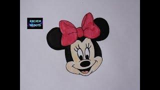 Как легко нарисовать МИННИ МАУС/383/How easy it is to draw MINNIE MOUSE