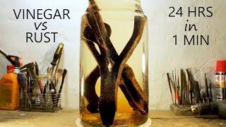 Vinegar Vs Rust. Time lapse - 24 hrs in 1 min.