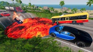 Cars vs Giant Crater - BeamNG.Drive