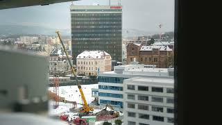Timelapse of a tower crane being built in Liberec, Czech Republic