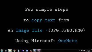 How to copy / capture text from an image using Microsoft OneNote?