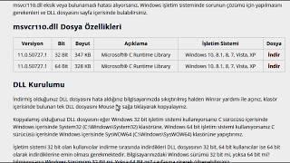 msvcr110.dll Hatasını Düzeltme