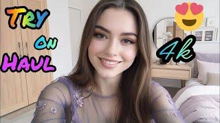 [4K] 2025 Transparent Try On Haul | No bra See Get Ready With Me Quickly - Try On Haul