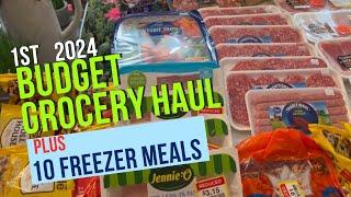 1st Budget Grocery Haul 2024 & 10 EASY Freezer Meals!!!