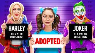  I Got Adopted by Joker and Harley Quinn ️ Best Parenting & Makeover Hacks