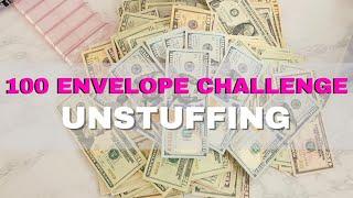 100 ENVELOPE SAVINGS CHALLENGE UNSTUFFING  | OVER $5,000+ SAVED | (GIVEAWAY CLOSED)