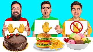 No Hands vs One Hand vs Two Hands  Eating Challenge 