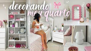 Decorando meu quarto do zero | girly, coquette, inspirado no pinterest ️🩰