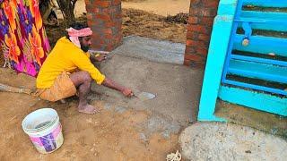 Ramp Flooring Construction_Gatewall Entrance Ramp Flooring Perfectly with Cement|Ramp Design