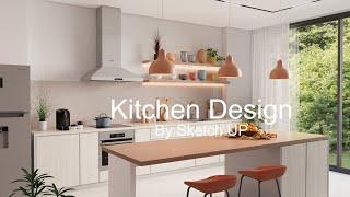 Sketchup interior design #75 Kitchen set design  (rendering enscape )