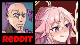 GENSHIN IMPACT vs REDDIT  (the rock reaction meme) #35