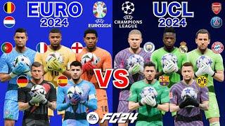 Penalty Shootout Battle! Outfield Players become Goalkeepers! EURO 2024 vs Champions League 2024!