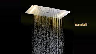 Venice Thermostatic Rectangular Shower Head with LED